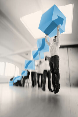 Marketing: Team zeigt Wachstum, Symbolbild 