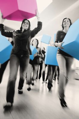 Marketing: Team in Bewegung, Symbolbild 